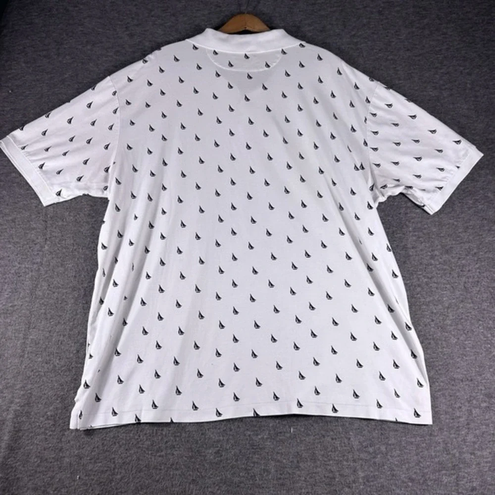 Polo Ralph Lauren Sailboat All Over Print Polo Shirt White Navy Men's 2XLT Beach